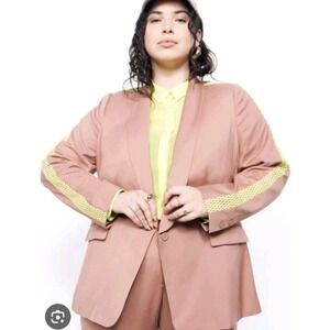Wildfang The Empower Colorblock‎ Tux Blazer Rose Brown Yellow Women's XL NWT